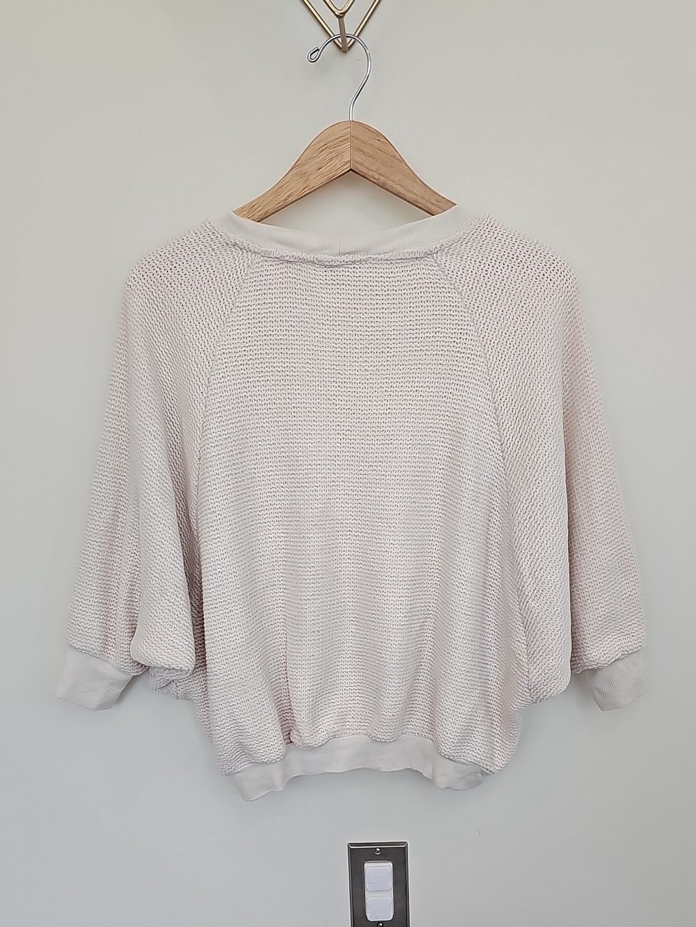 Altar'd State Women's Cream Chenille Knit Dolman Sleeve Pullover Sweater - Picture 5 of 8